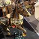 Carousel horse / decorative wooden horse, carved and varnished.