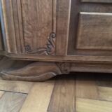 Solid wood dresser with triptych mirror and marble top