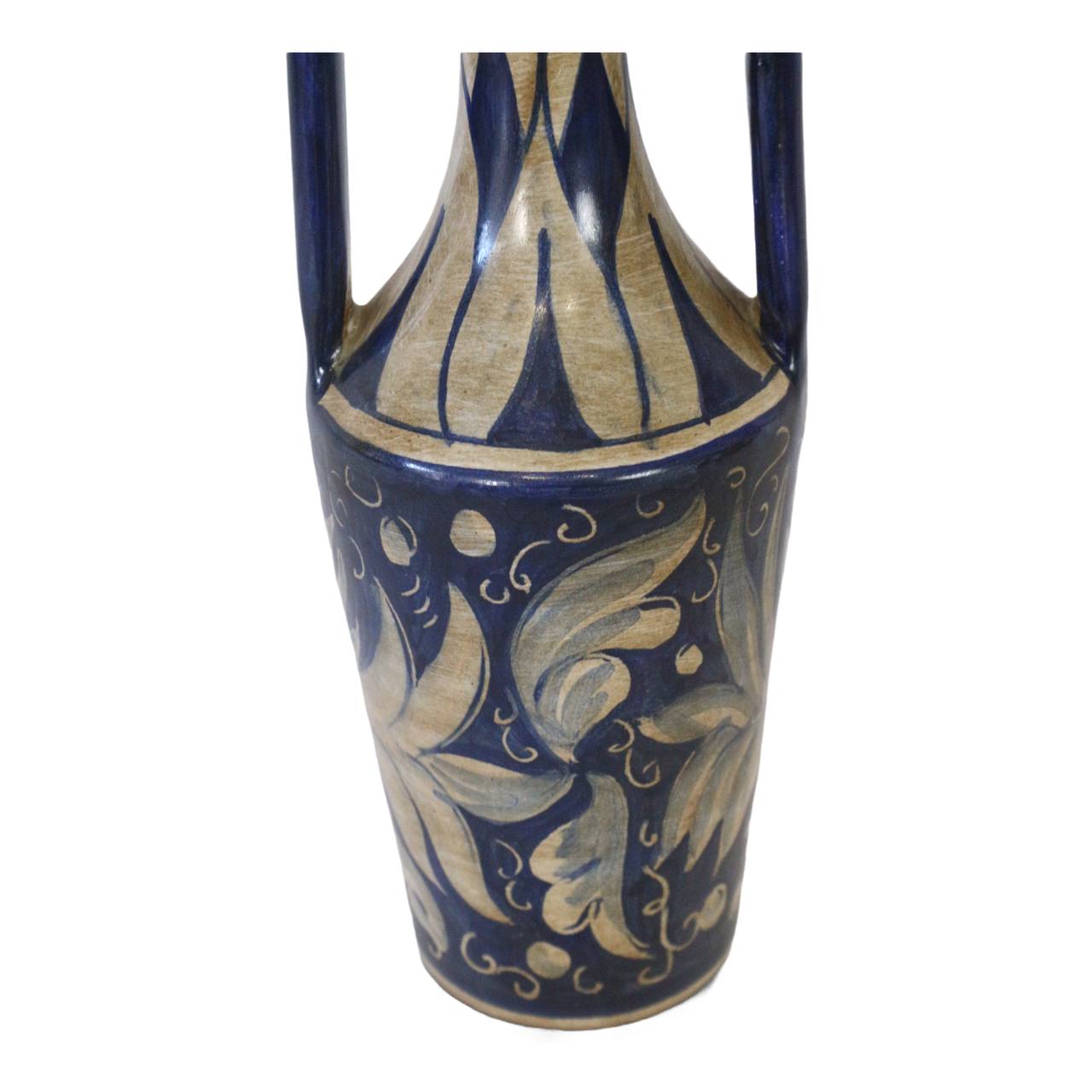 Vase, hand-painted vintage amphora, Gubbio.