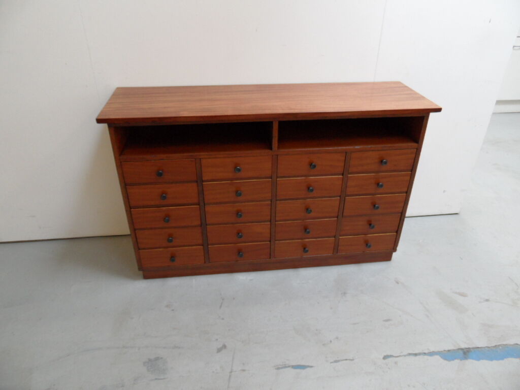 Vintage Dutch mahogany shop display cabinet