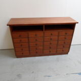 Vintage Dutch mahogany shop display cabinet