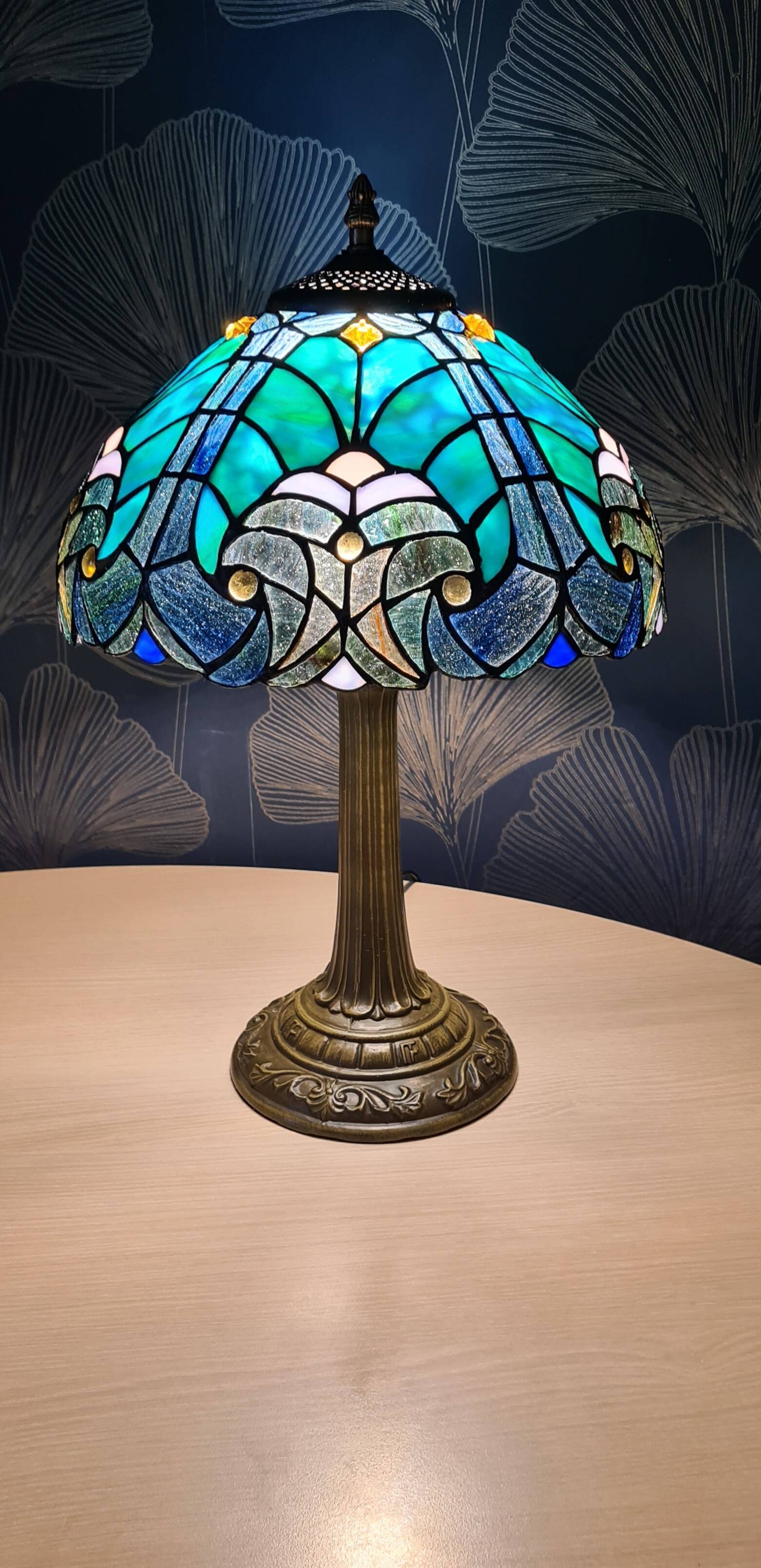Lampe de table de style verre tiffany
