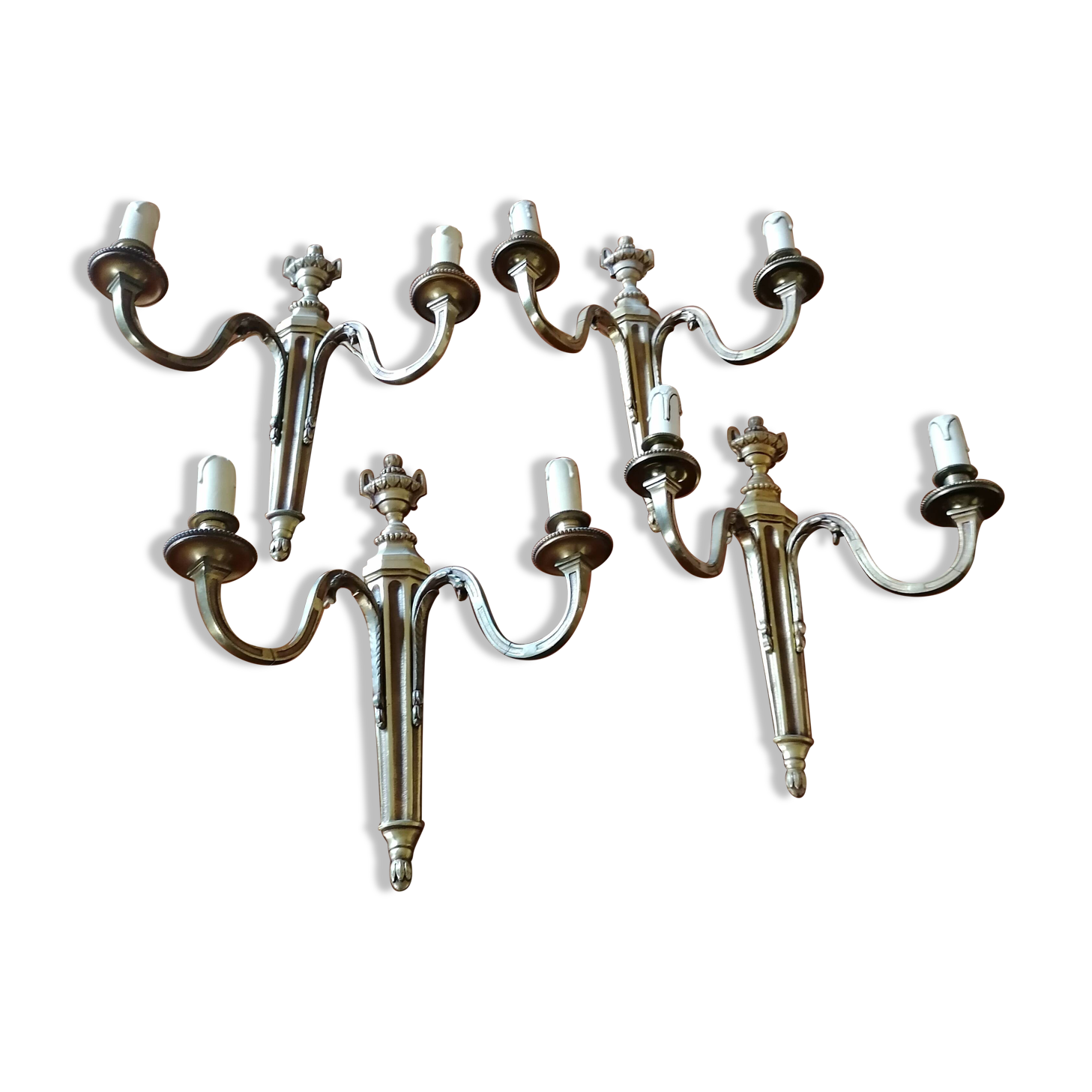 4 2-light bronze wall lights