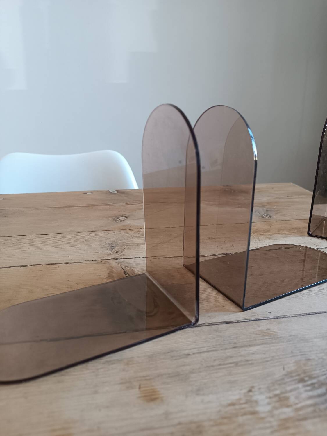 Smoked plexiglass bookend 1970