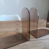 Smoked plexiglass bookend 1970