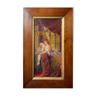 HSP Orientalist painting "Women at rest" XIX° + frame