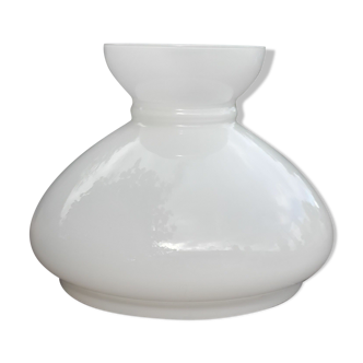 White opaline lampshade for cylindrical suspension, vintage