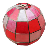 Faceted ball suspension in mother-of-pearl and vintage brass