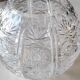 Vase shaped ball in carved Bohemian crystal. Star motifs, diamond braces, hardwoods. Diam 16 cm