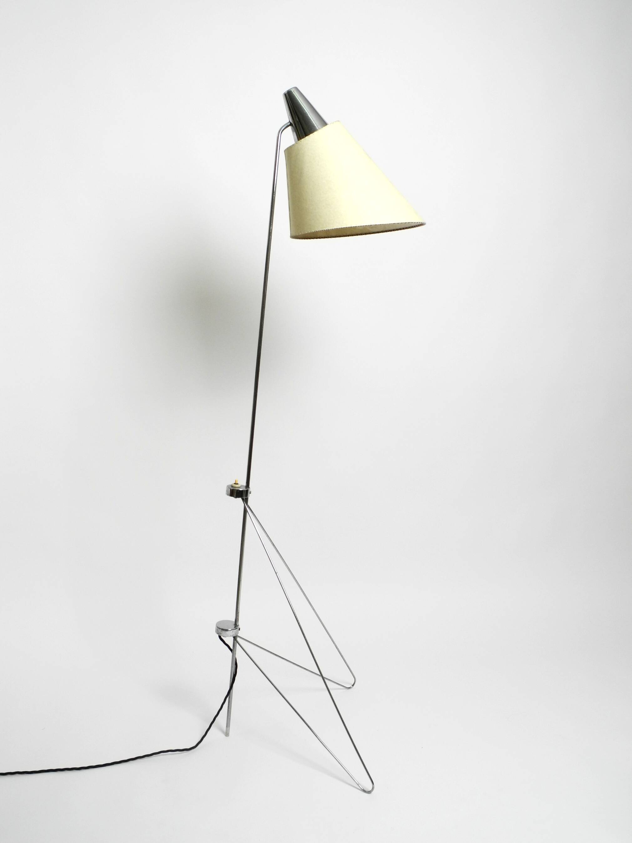 Original 1960s metal chrome floor lamp by Josef Hurka for Napako Czech