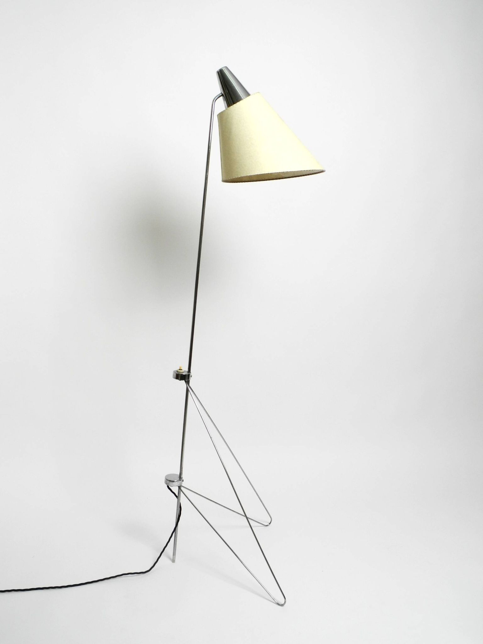 Original 1960s metal chrome floor lamp by Josef Hurka for Napako Czech