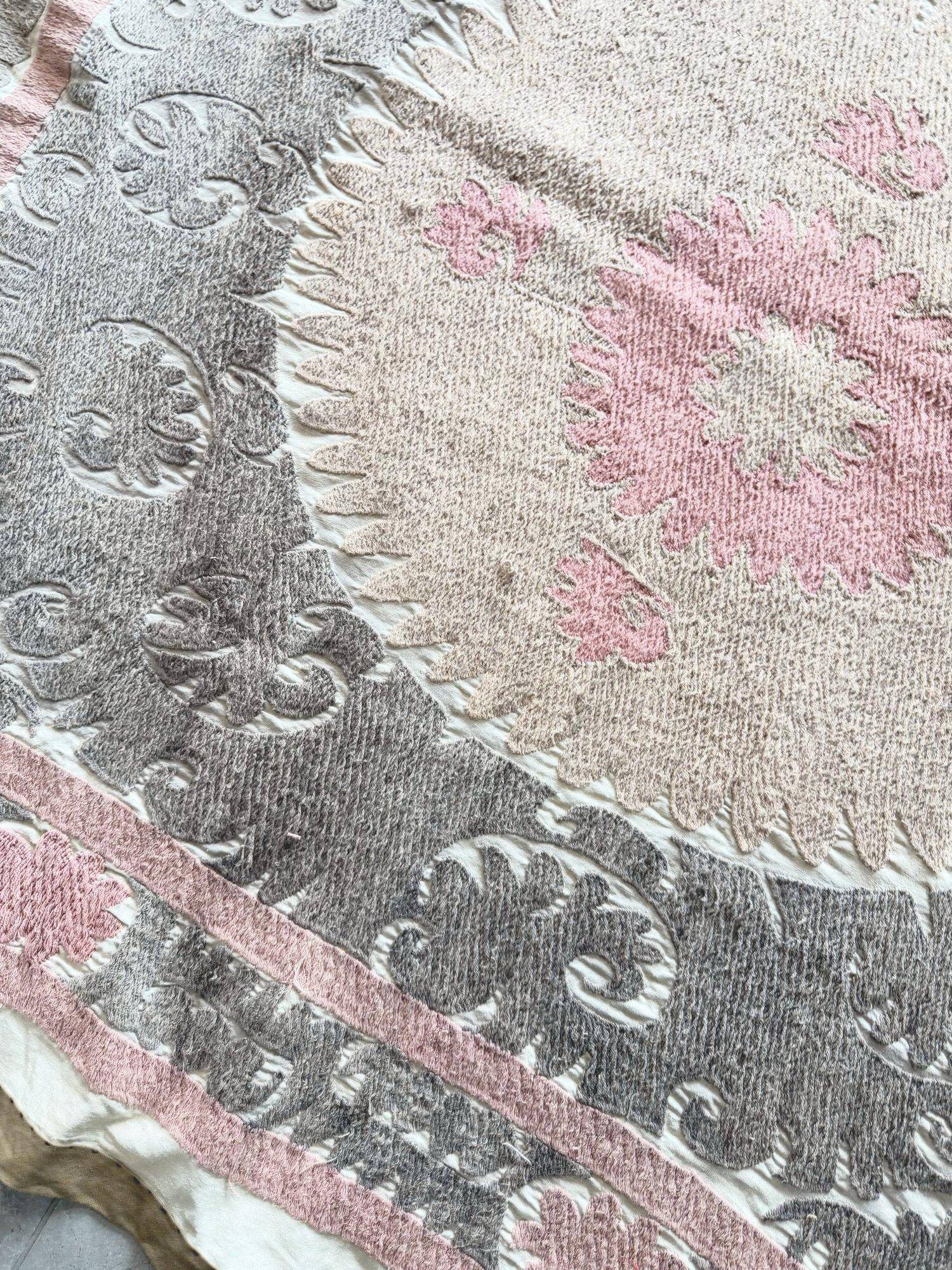 Vintage hand-embroidered tablecloth 132x143 cm