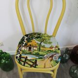Custom bistro chair with a Landscape canvas