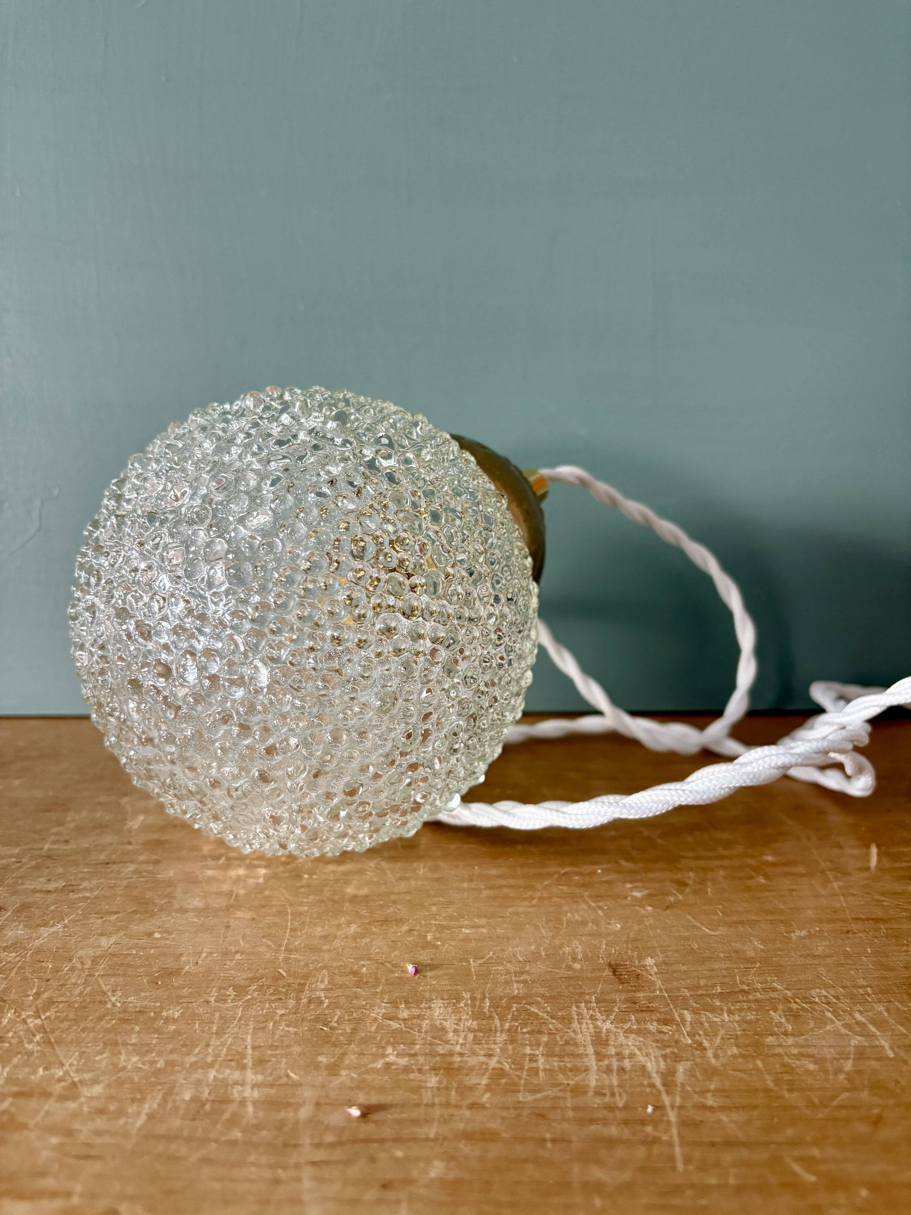 Vintage globe pendant light in molded glass