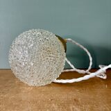 Vintage globe pendant light in molded glass