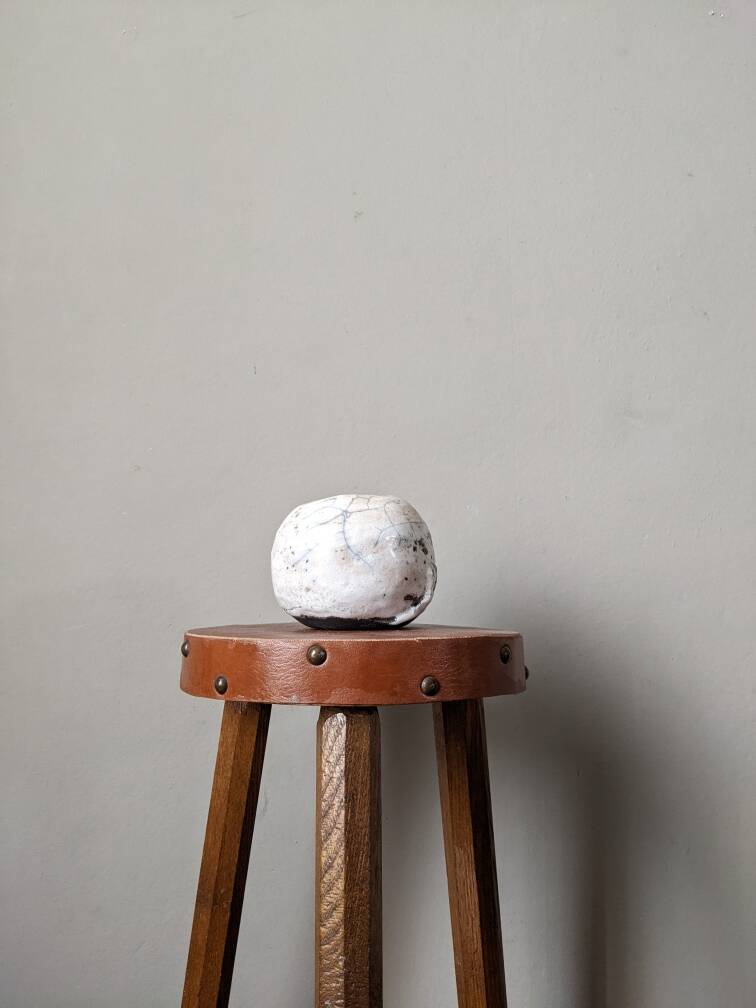 Handmade vase, Raku pottery, Japanese style, Japandi ceramics