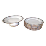 Limoges porcelain dessert service for 12 people, Jean Boyer and Nardon Lafarge (1920 - 1934)