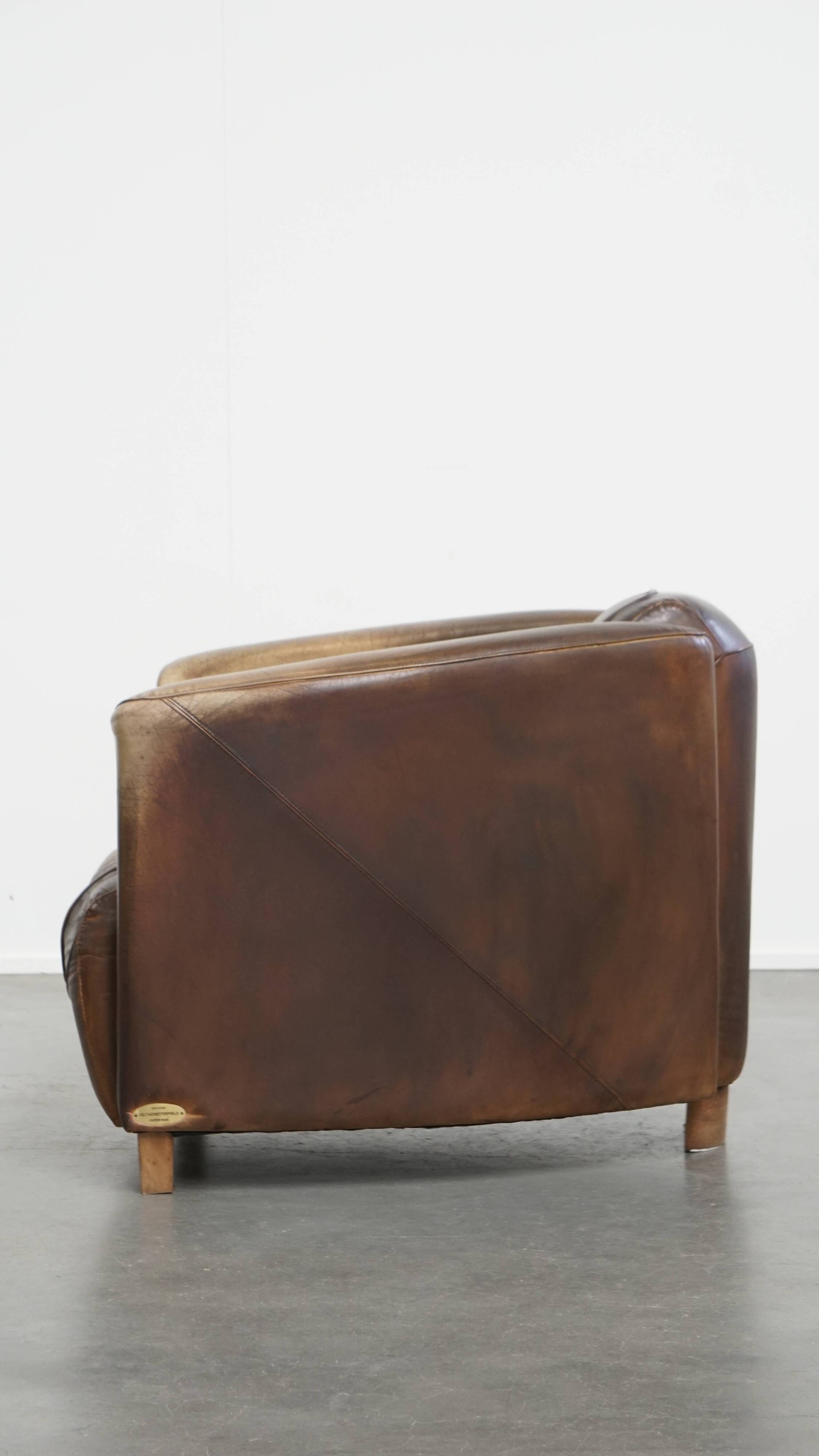 Cowhide Leather Chesterfield Aviator Armchair