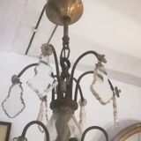 Lustre en bronze et pampilles bicolore