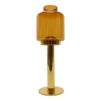 Bougeoir verre ambré Hans-Agne Jakobsson Markaryd L 10232 1960