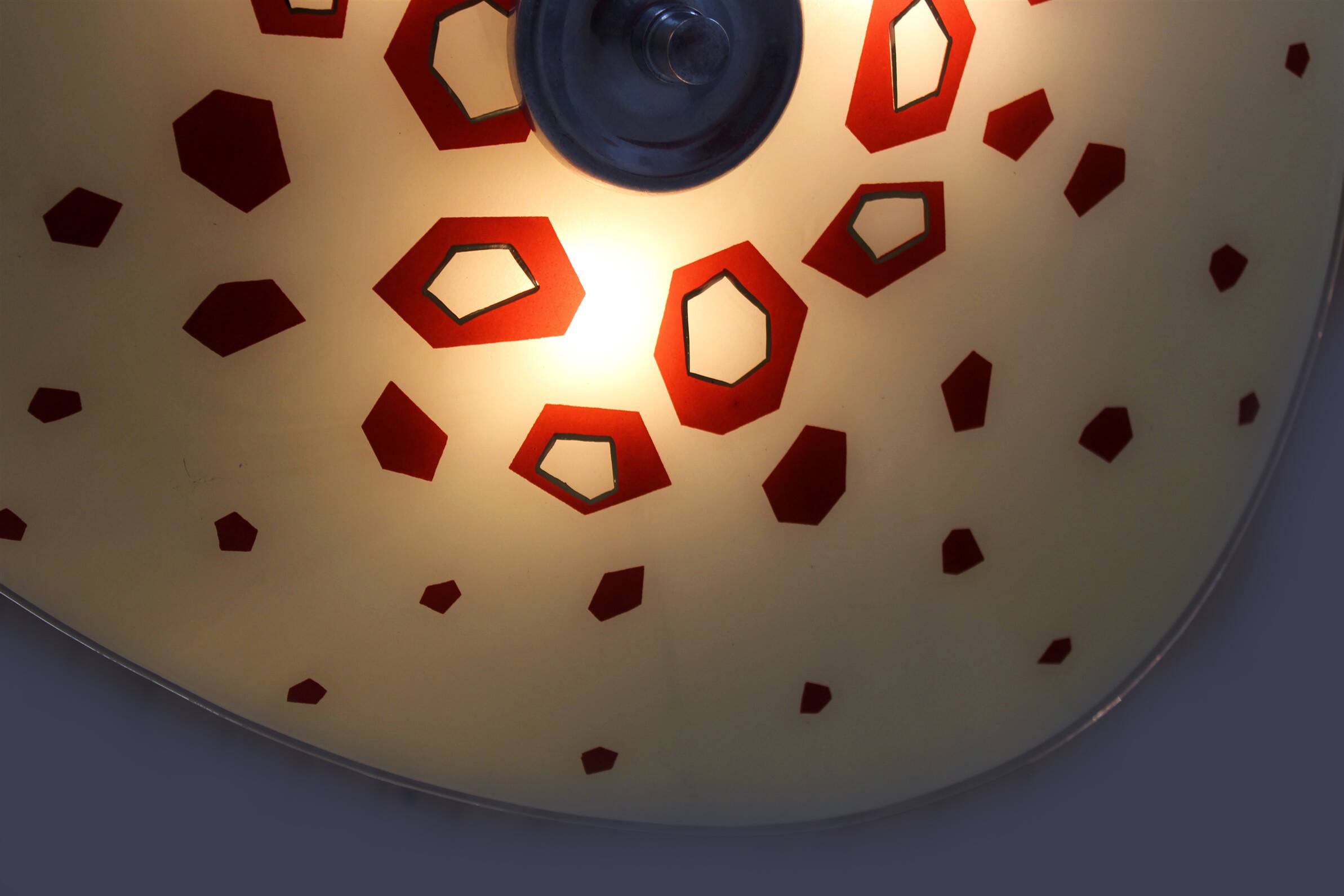 Large Vintage Czechoslovakian Opaline Glass Pendant Lights, 1970s, Set of 2