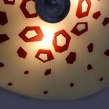 Large Vintage Czechoslovakian Opaline Glass Pendant Lights, 1970s, Set of 2