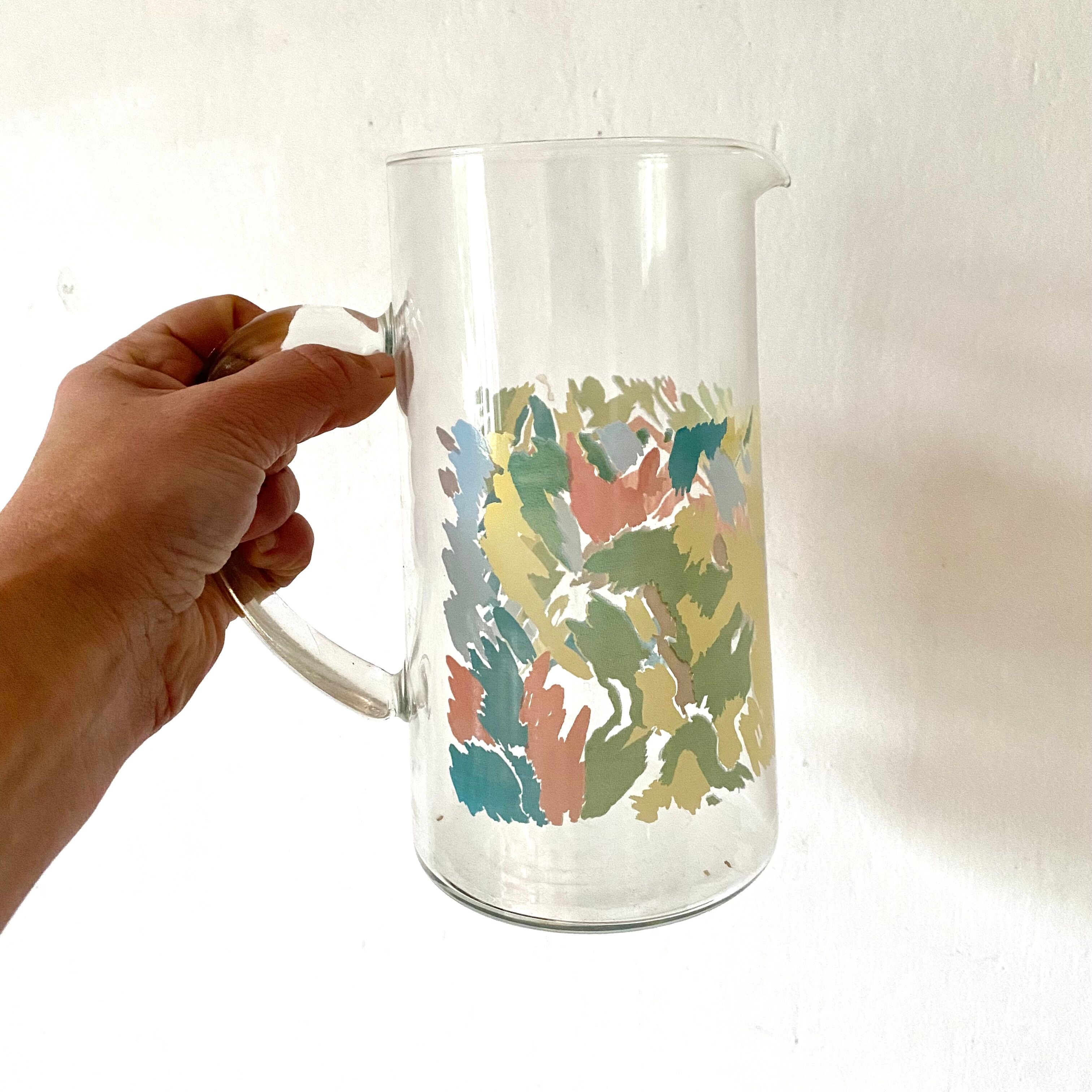 Pichet en verre années 80