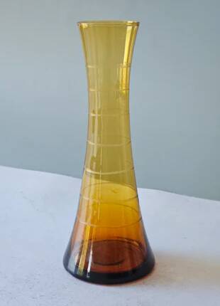 Petit vase soliflore vintage verre ambre