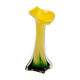 Vase soliflore forme arum arôme vert jaune verre Murano ⋆ Brocante Chic