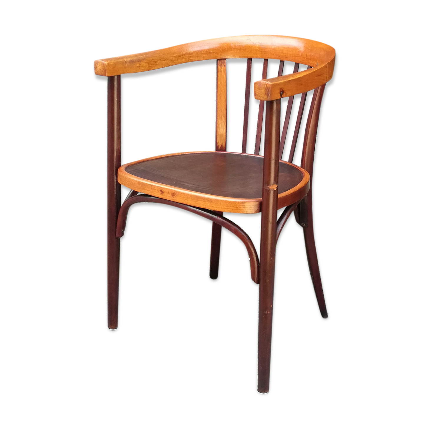 Japy office armchair in curved wood 1940