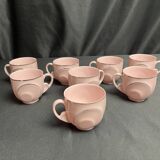 Art déco, service à café porcelaine rose Epiag vers 1930