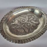 Antique Silver Plated Brass Oval Dish Fruit Bowl