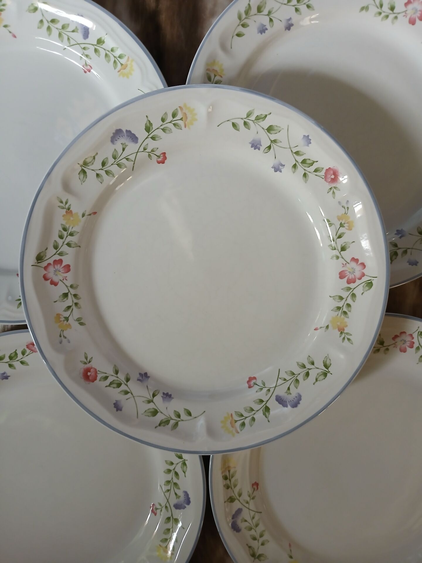 9 dinner plates English Garden