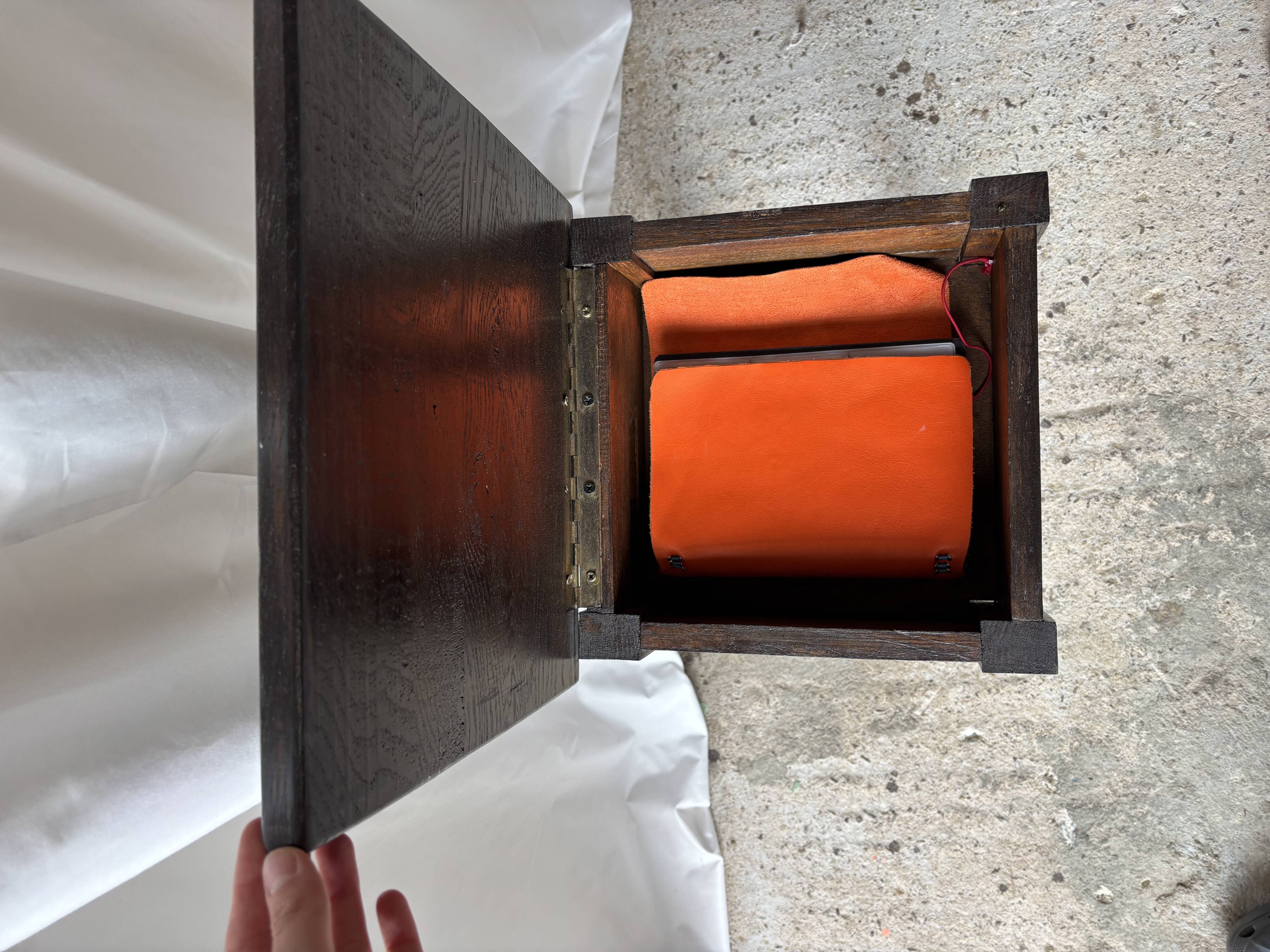 Wooden side table with secret storage
