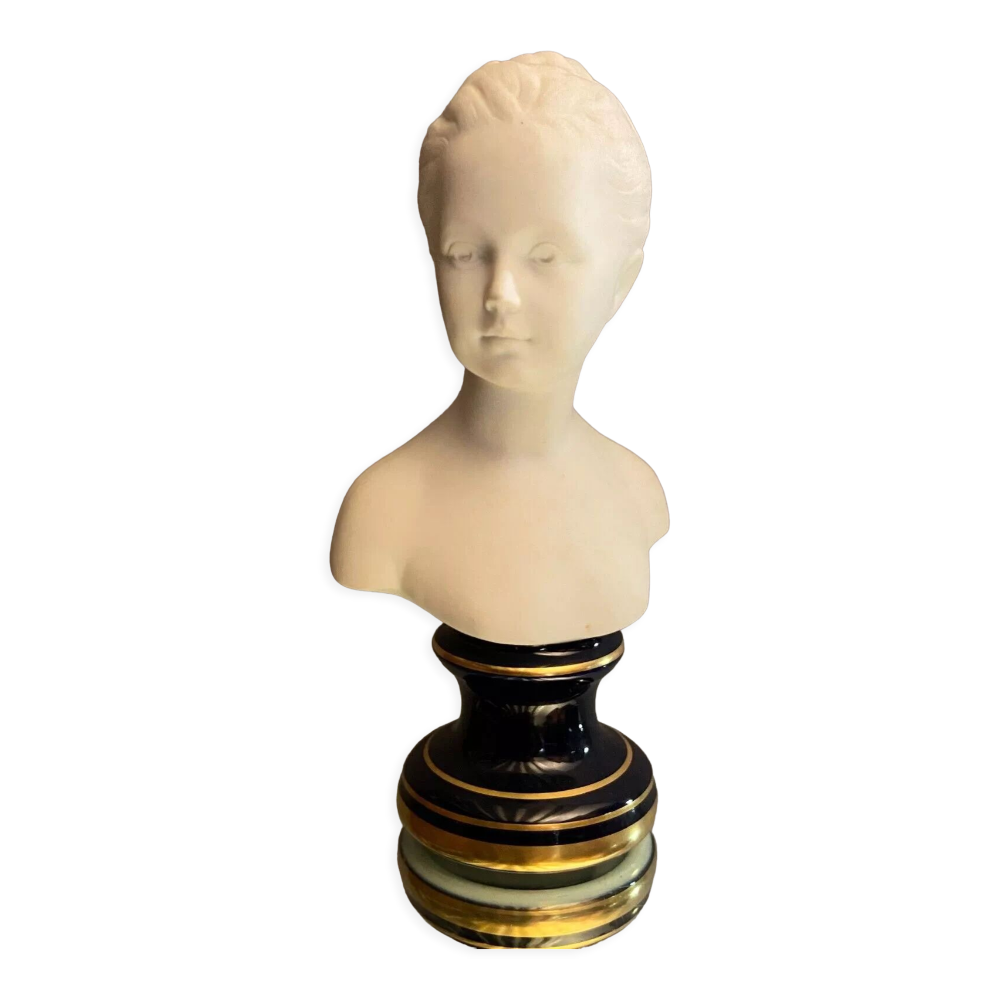 Bust of Louis Brongniart after Houdon in Limoges porcelain biscuit