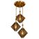 Suspension design en laiton et verre fumé
