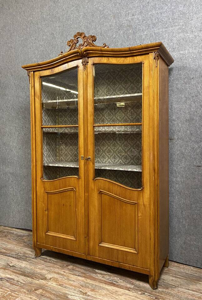 Louis XV bookcase in light wood circa 1800