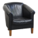 Black Cowhide Leather English-Style Club Chair