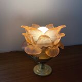 Vintage pink glass paste table lamp