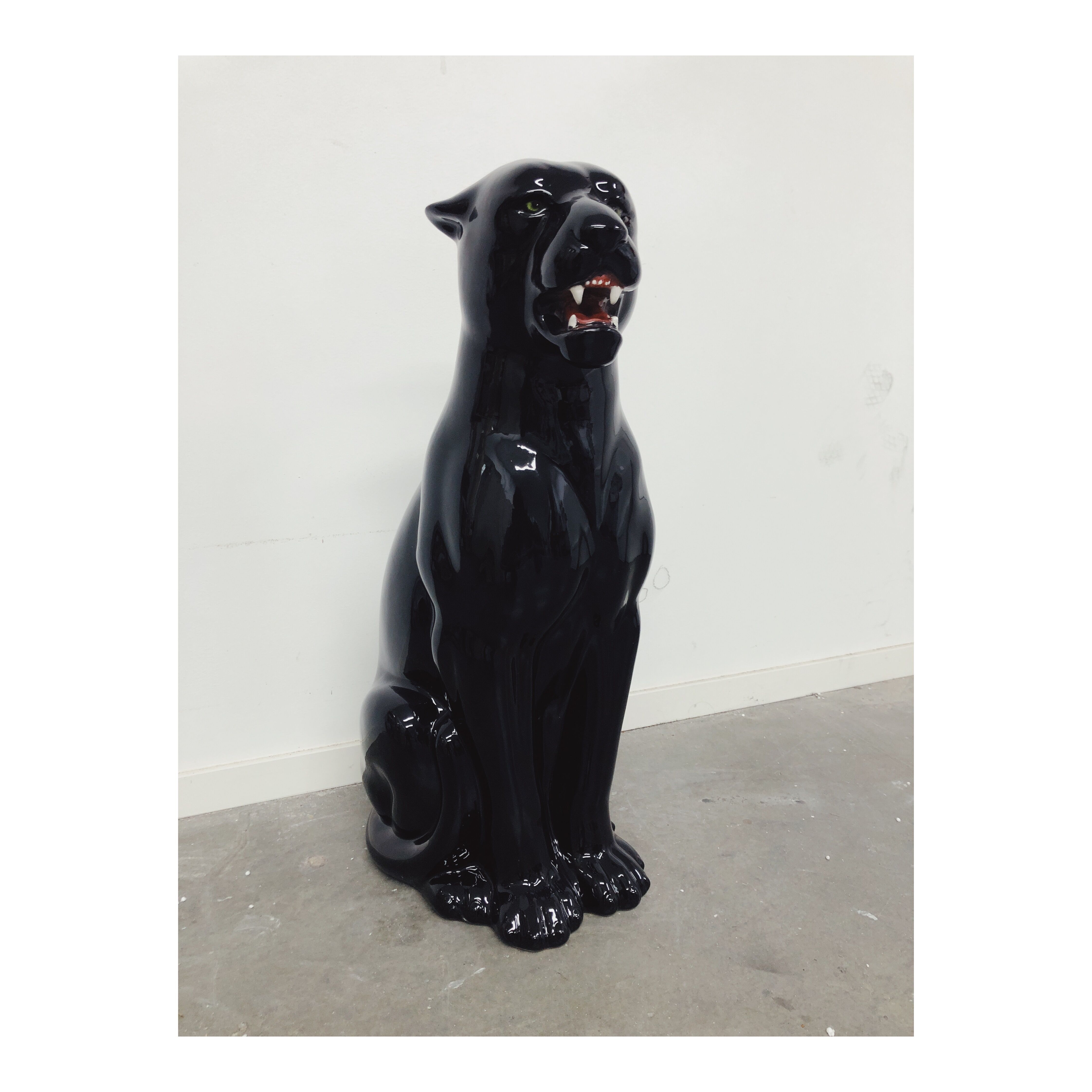 Black panther statue ceramic