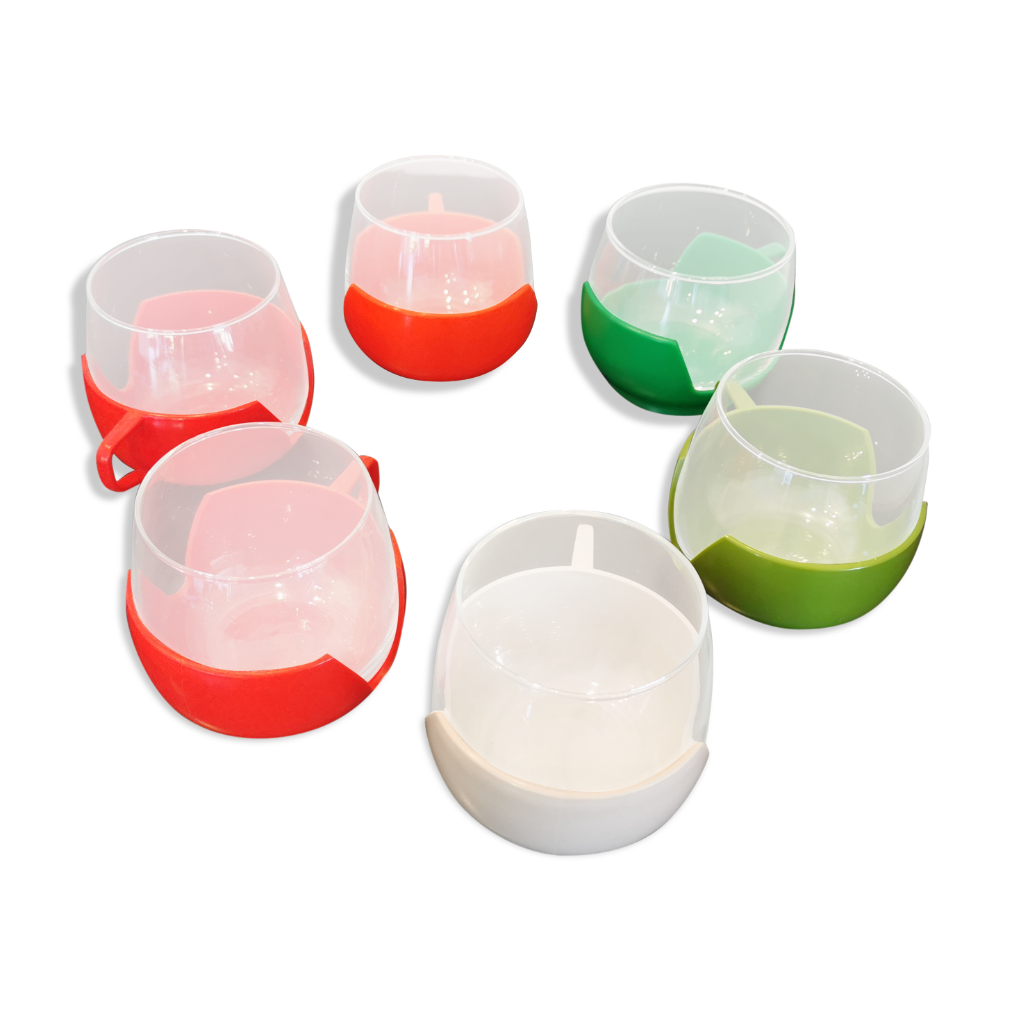 Lot de 6 verres années 70