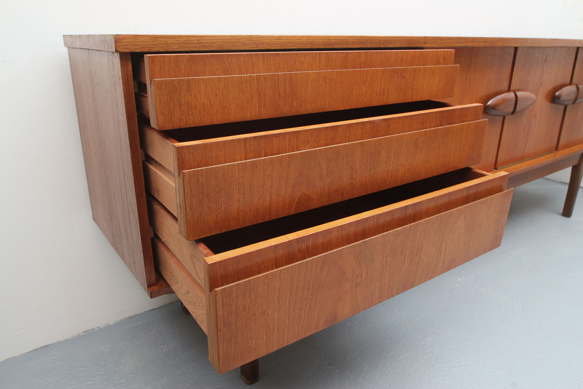 1960s british teak sideboard with bar cabinet