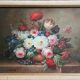 HSP painting "Bouquet of flowers on entablature" signed Ed. W. Kerling (1889-