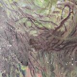 Tableau vintage années 70 paysage jardin