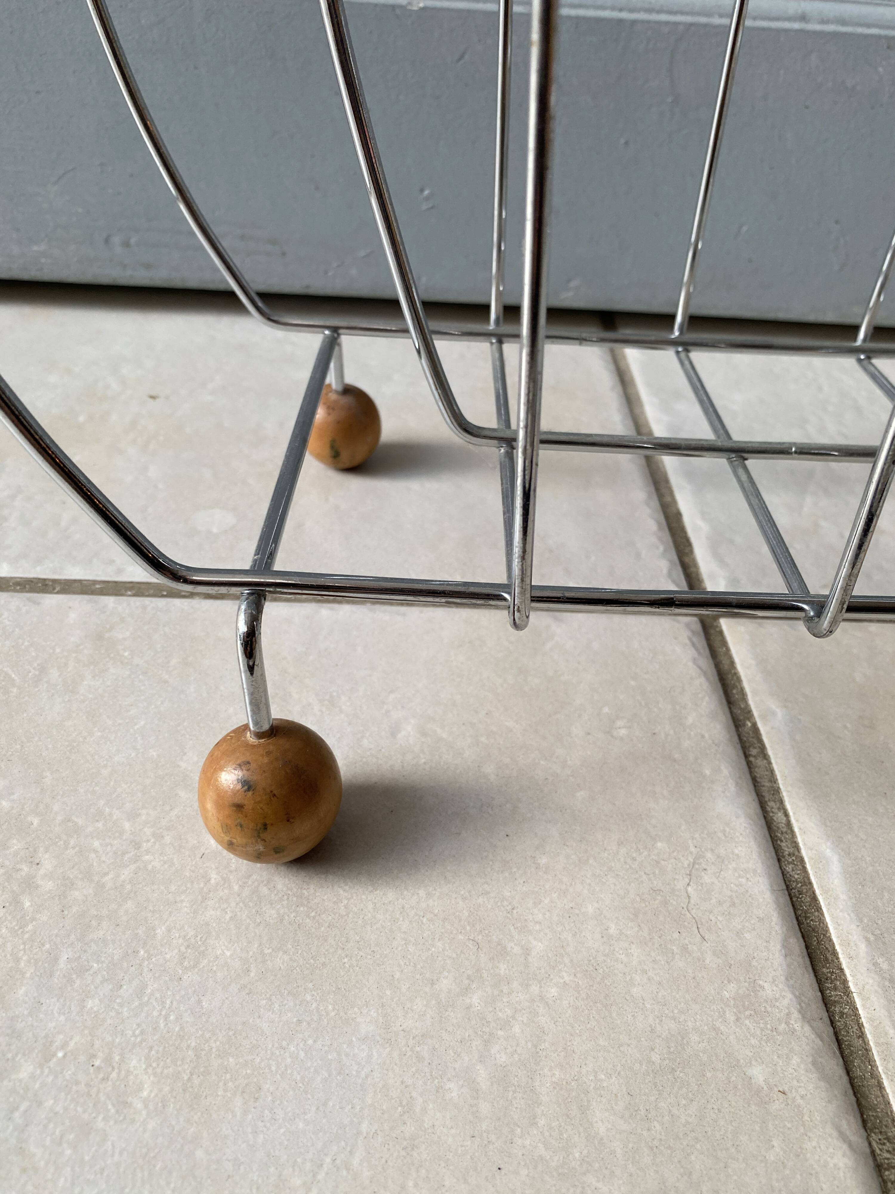 Sputnik Magazine Rack / Vinyl Record Holder - Chrome