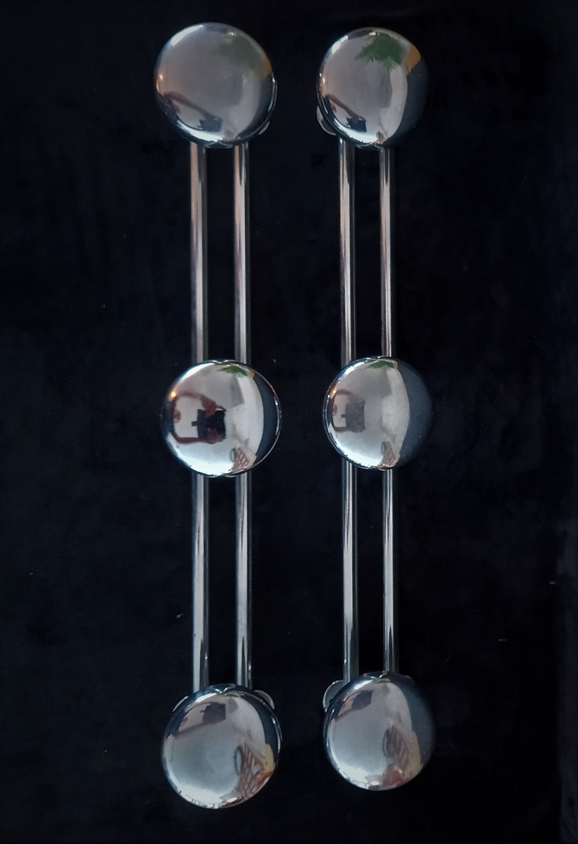 Pair of coat rack in chrome retro style