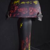 Marbled glass mushroom lamp