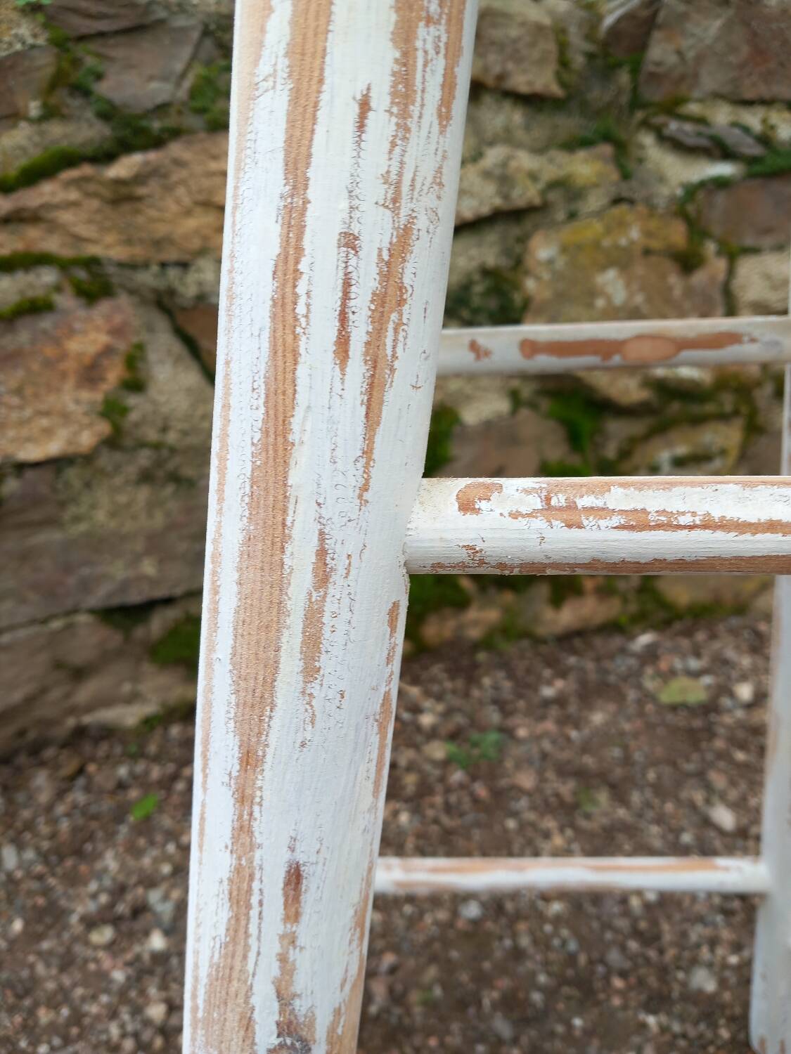 High stool in recycled style wood