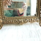 Old bronze mirror early 19th 38x27cm