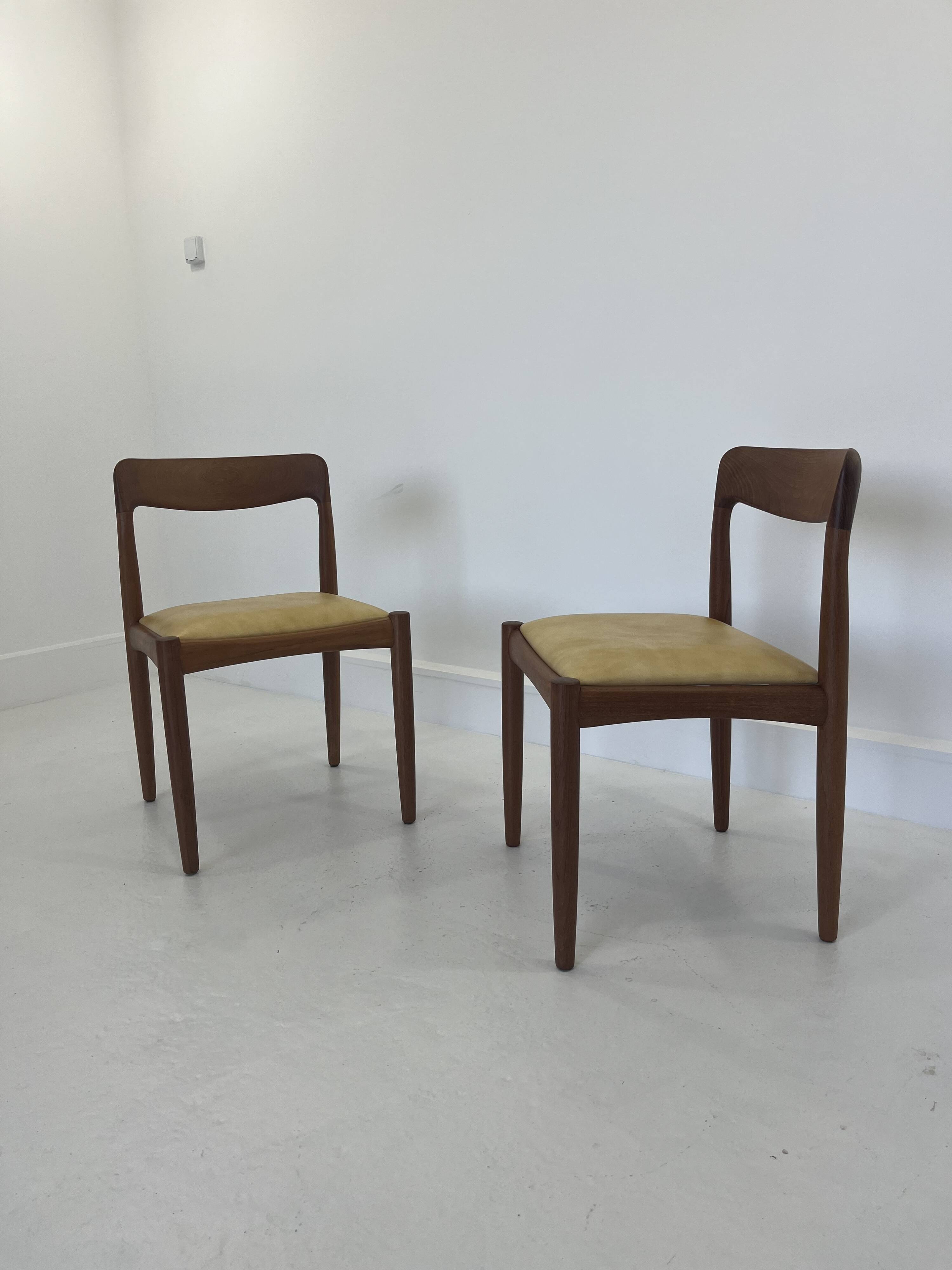 Vintage Danish Dining Chairs in Teak by H.W. Klein for Bramin, Set of 2